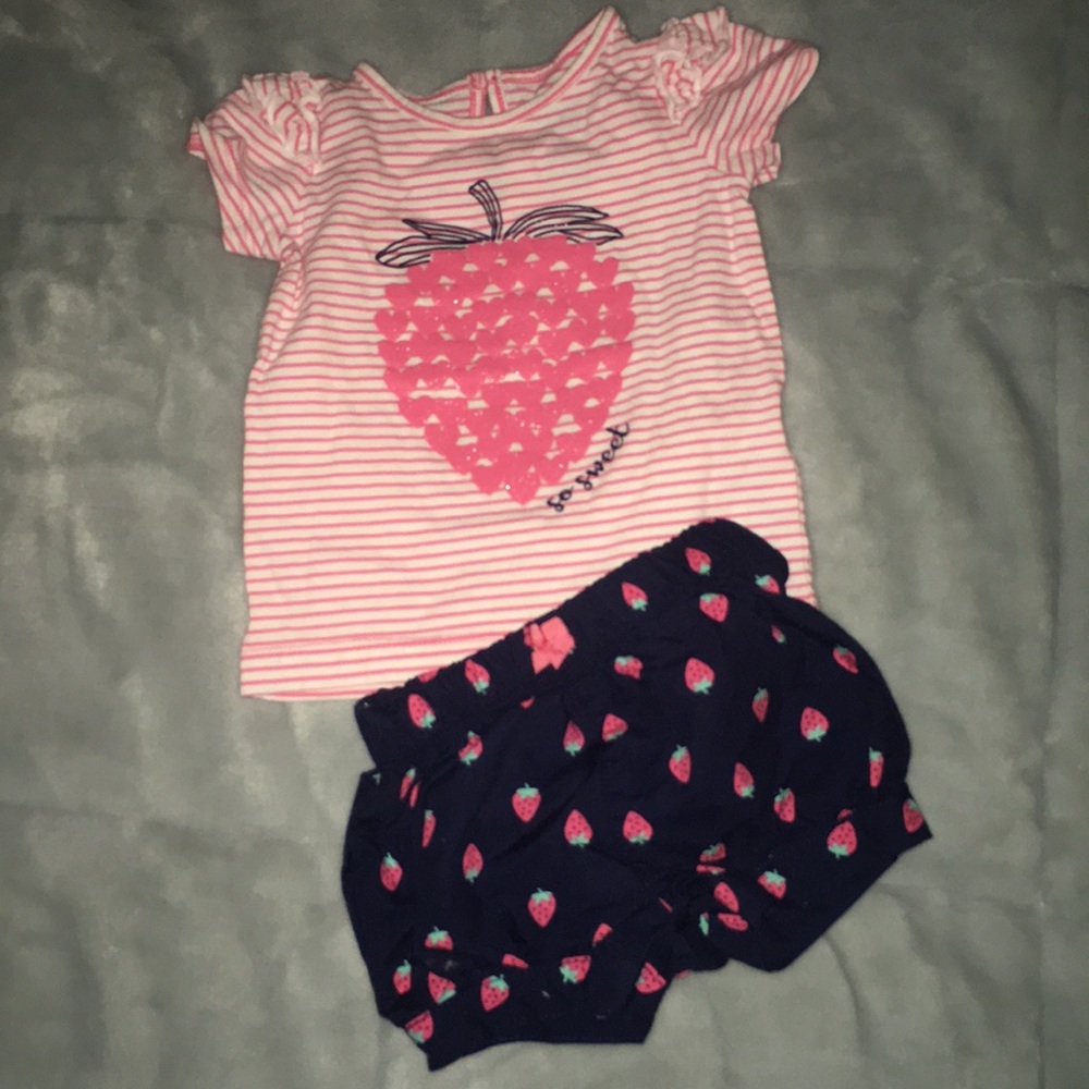 0 to 3 months girl shirt and bottoms
